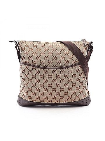 Gucci Gucci GG Canvas Shoulder Bag/Handbag, and Leather, Women's, Beige/Brown, 145857 (view 1)