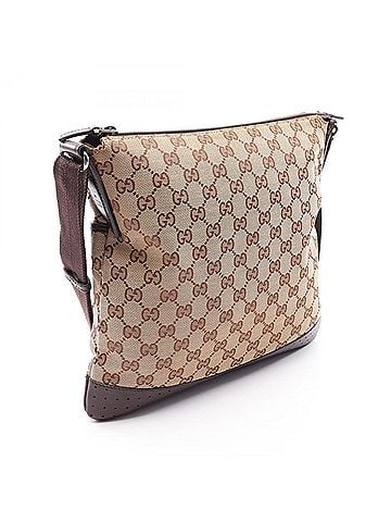 Gucci Gucci GG Canvas Shoulder Bag/Handbag, and Leather, Women's, Beige/Brown, 145857 (view 2)