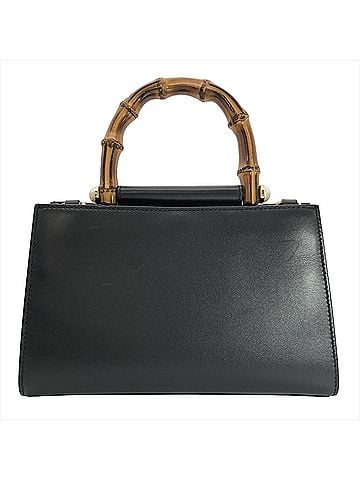 Gucci Gucci Nymphaea Bamboo Handle Handbag, 2-Way, Genuine Leather, 470271, Black, F021337332 (view 2)