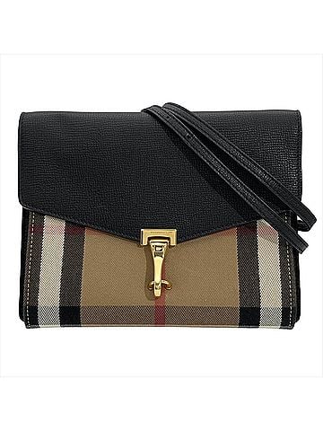 Burberry Burberry Nova Check Macken Shoulder Bag, Canvas, Black, Gold Hardware (view 1)