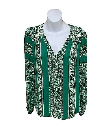 Hale Bob Boho Geometric Tile Long Sleeve Blouse (view 1)