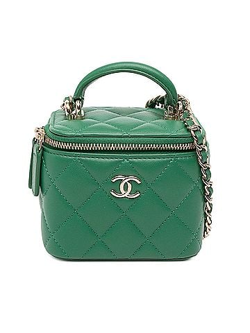 Chanel Mini CC Quilted Lambskin Top Handle Vanity Case With Chain (view 1)