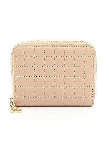 Céline Celine C-charm wallet/coin purse, leather, women's, beige. (view 1)