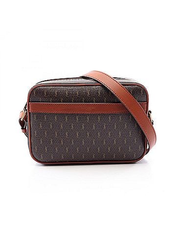 Saint Laurent Yves Saint Laurent Saint Laurent Paris Monogram Camera Bag, Shoulder Handbag, Coated Canvas, Leather, Women's, Brown, 669957 (view 1)