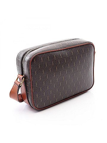 Saint Laurent Yves Saint Laurent Saint Laurent Paris Monogram Camera Bag, Shoulder Handbag, Coated Canvas, Leather, Women's, Brown, 669957 (view 2)
