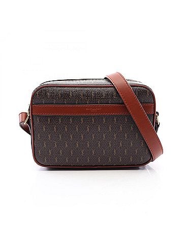 Saint Laurent Yves Saint Laurent Saint Laurent Paris Monogram Camera Bag, Shoulder Handbag, Coated Canvas, Leather, Women's, Brown, 669957 (view 1)