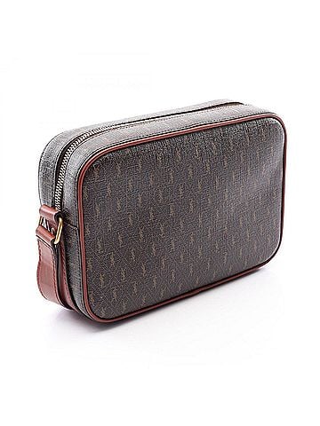 Saint Laurent Yves Saint Laurent Saint Laurent Paris Monogram Camera Bag, Shoulder Handbag, Coated Canvas, Leather, Women's, Brown, 669957 (view 2)