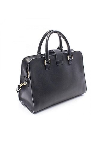 Saint Laurent Yves Saint Laurent Saint Laurent Paris Monogram Cabas 2-Way Handbag, Leather, Women's, Black, 357395 (view 2)