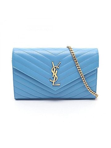 Saint Laurent Yves Saint Laurent Saint Laurent Paris Cassandra Classic Shoulder Bag/Handbag, Leather, Women's, Blue, 377828 (view 1)