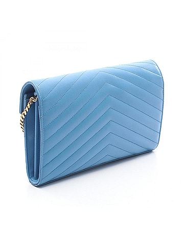 Saint Laurent Yves Saint Laurent Saint Laurent Paris Cassandra Classic Shoulder Bag/Handbag, Leather, Women's, Blue, 377828 (view 2)