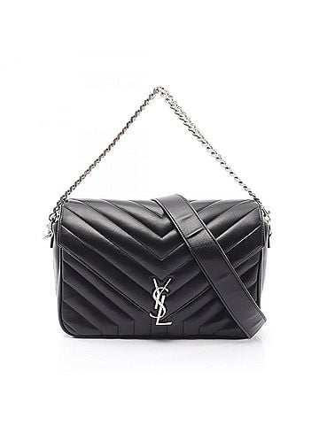 Saint Laurent Yves Saint Laurent Saint Laurent Paris Cassandra 2-Way Handbag, Leather, Women's, Black, 454325 (view 1)