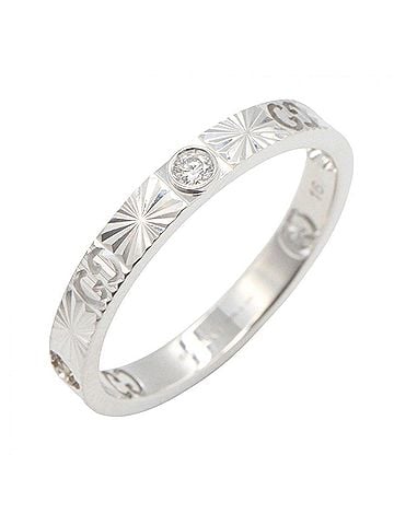 Gucci Gucci Icon Heart Ring 1PD - 18K White Gold (18KWG) Diamond Men's &amp; Women's Silver Tone Clear (view 1)