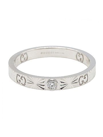 Gucci Gucci Icon Heart Ring 1PD - 18K White Gold (18KWG) Diamond Men's &amp; Women's Silver Tone Clear (view 2)
