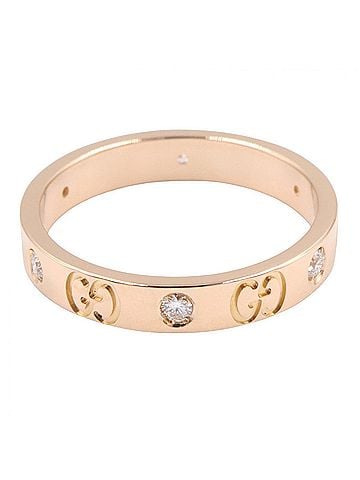 Gucci Gucci Icon Amour 6PD Ring - Ring/Finger Jewelry 18KPG (Pink Gold) Diamond Women's Gold Tone Clear (view 2)