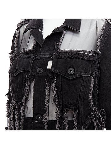 OFF-WHITE Off White Denim Mesh Panel Jacket (view 2)