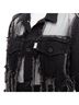 OFF-WHITE 100% Denim Black Off White Denim Mesh Panel Jacket Size XS - photo 2
