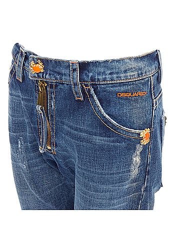 Dsquared2 Dsquared2 Crab Button Crop Denim Jeans (view 2)