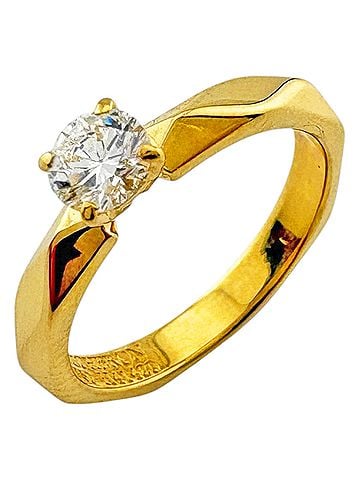 Boucheron Boucheron Facette Solitaire Ring, 18K Yellow Gold, Diamond, Women's Ring by (view 1)