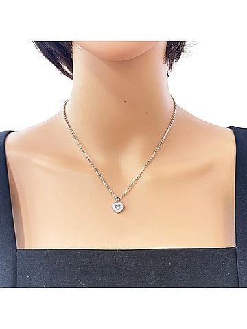 Chopard Chopard Happy Diamonds Necklace, 18K White Gold, Diamonds, Women's (view 2)