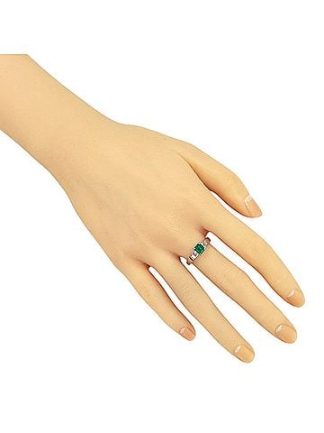 Christian Dior Christian Dior Ring, Dior, 1 Pt900 Platinum, Emerald 0.78ct, Diamond 0.40ct, Women's (view 2)