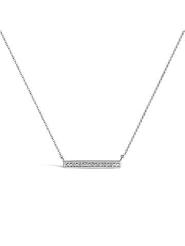Haus of Brilliance Sterling Silver Diamond Accent Milgrain Bar Pendant Necklace (view 1)