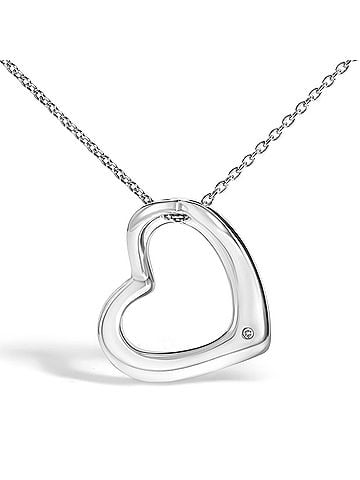 Haus of Brilliance Sterling Silver Bezel Set Diamond Accent Heart Pendant Necklace (view 2)
