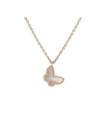 Van Cleef & Arpels Sweet Alhambra Butterfly Pendant Necklace 18K Yellow Gold and Mother of Pearl (view 1)