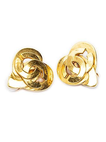 Chanel CC Heart Clip On Earrings (view 1)