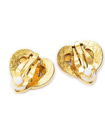 Chanel CC Heart Clip On Earrings (view 2)