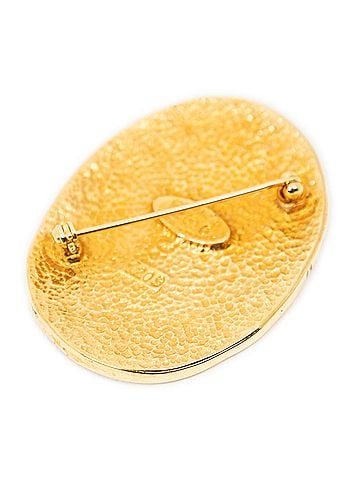 Chanel CC Oval Crown Motif Brooch (view 2)