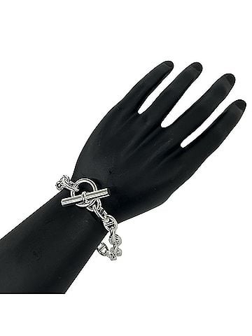 Hermès HERMES Chaine d'Ancre MM 18-link bracelet, sterling silver 925 chain bangle accessory for men, silver, 33206 (view 2)