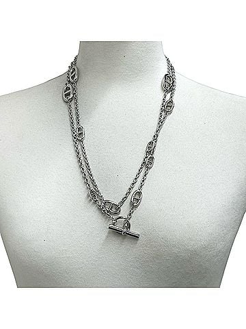 Hermès HERMES Farandole Necklace, Sterling Silver 925, Long Chain Accessory, Silver, Item Number 23392 (view 2)