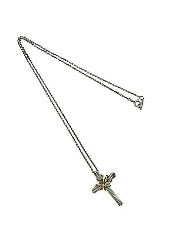 Tiffany & Co. TIFFANY&amp;Co. Tiffany Signature Cross Necklace, Sterling Silver 925, 18K 750YG Pendant, Accessory, Silver, 03718 (view 1)