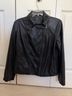 Chico's 100% Polyurethane 67% Polyester 28% Rayon 5% Nylon 100% Spandex Black Leather Jacket Size 1 - photo 5