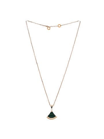 Bvlgari Divas' Dream Pendant Necklace 18K Rose Gold with Malachite and Diamonds Large (view 2)