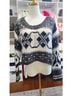 Free People Fair Isle Black White Pullover Sweater Size XS - photo 6