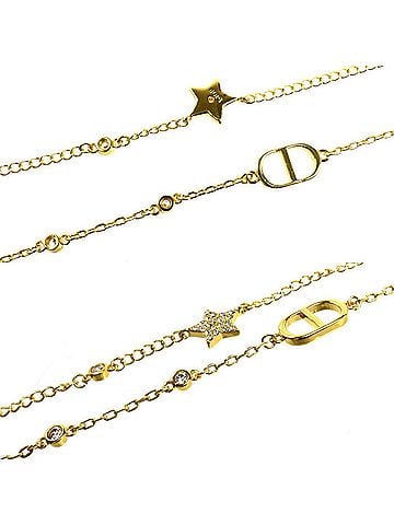 Christian Dior Christian Dior Dior Petit CD Double Metal Crystal Necklace N1155PMTCY_D301 8.3g 38 41 44cm Women's (view 2)