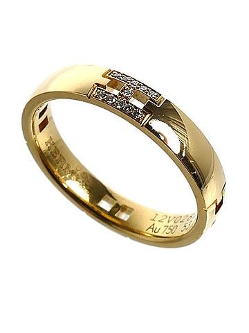 Hermès HERMES Hermes 18KYG Yellow Gold Hercules Ring with Diamonds, 4.0g, Women's (view 1)