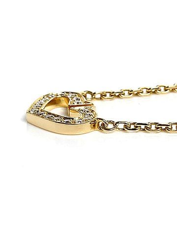 Cartier CARTIER Cartier 18K Yellow Gold C Heart Necklace with Diamonds, 5.3g, 39cm, Women's (view 2)