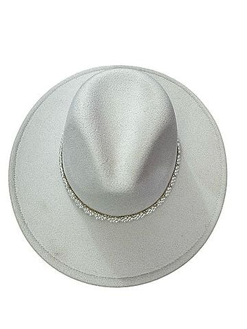 San Diego Hat Company Ivory Felt Wide-Brim Hat with Pearl Band Hat (view 1)
