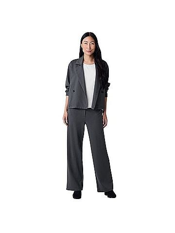 Eileen Fisher Washable Flex Ponte Wide Trouser Pant Track Pants (view 1)