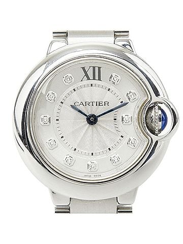 Cartier Cartier Ballon Bleu SM de 11-Diamond Quartz Watch, Silver Dial, Stainless Steel, Diamond, Ladies' Watch. (view 1)