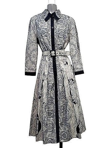 Teri Jon by Rickie Freeman Rickie Freeman Teri Jon Paisley Shirt Dress Cocktail Dress (view 2)