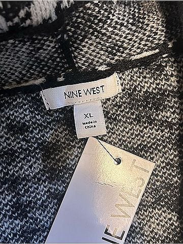 Nine West Houndstooth Open-Front Cardigan Cardigan (view 2)