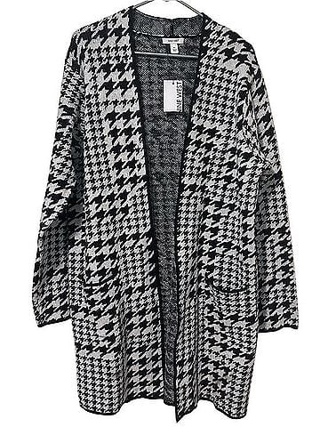 Nine West Houndstooth Open-Front Cardigan Cardigan (view 1)