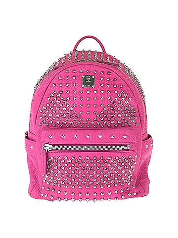MCM MCM Stark Special Studded Pink Leather Rhinestone Backpack (MMK5SVE73PB001) - Women's (view 1)