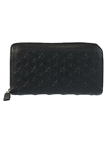 Jimmy Choo JIMMY CHOO Star Embossed Black Leather Long Wallet with Silver Hardware (Unisex) (view 1)
