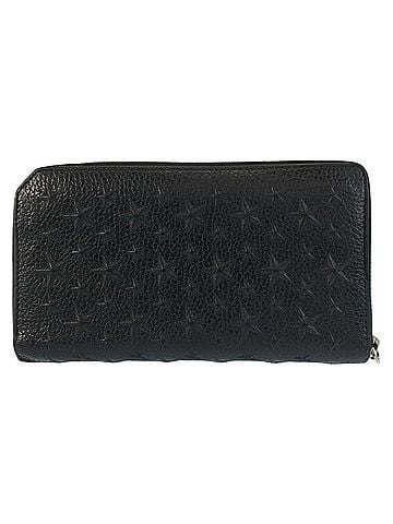 Jimmy Choo JIMMY CHOO Star Embossed Black Leather Long Wallet with Silver Hardware (Unisex) (view 2)