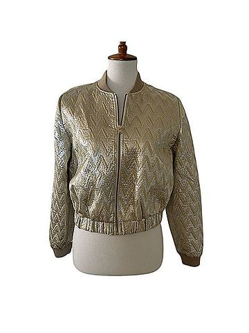 J.Crew Collection Collection Metallic Ratti Chevron Bomber Jacket Jacket (view 1)