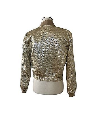 J.Crew Collection Collection Metallic Ratti Chevron Bomber Jacket Jacket (view 2)